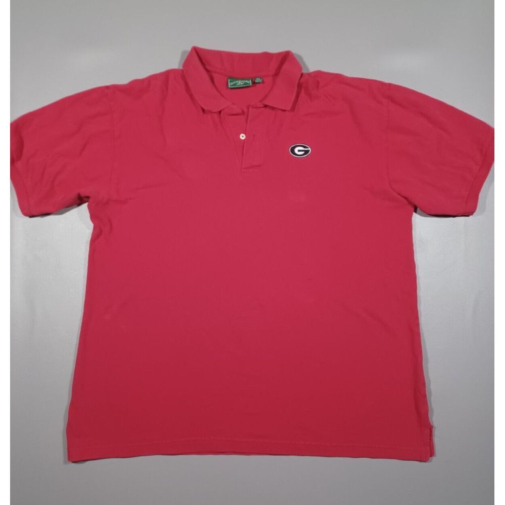 Georgia Bulldogs Shirt Mens 2XL Red Polo Short Sleeve Embroidered‎ Logo